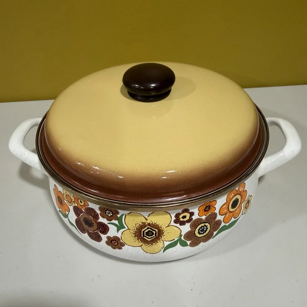 VTG SEARS *Harvest Blossom* Enamelware Large 10